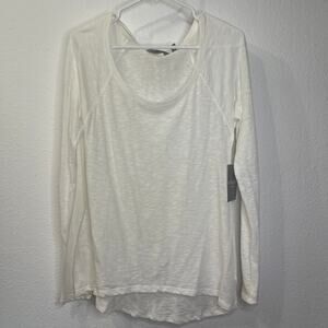 NWT ATHLETA Sheer White Long Sleeve Shirt